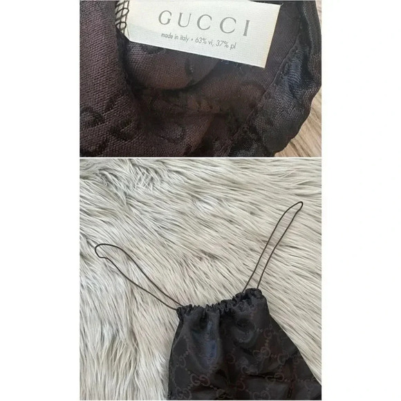 Gucci GG Monogram Drawstring Black Dust Bag Made in Italy - Picture 4 of 4